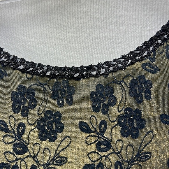 Vintage Shimmer Whimsigoth Floral Sleeveless Fairy Sheath Dress Y2K Tradwife 12 - Picture 9 of 13